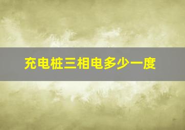 充电桩三相电多少一度