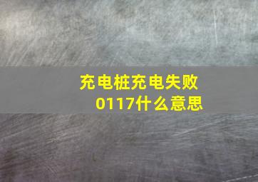 充电桩充电失败0117什么意思