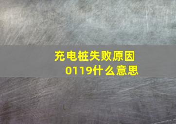 充电桩失败原因0119什么意思