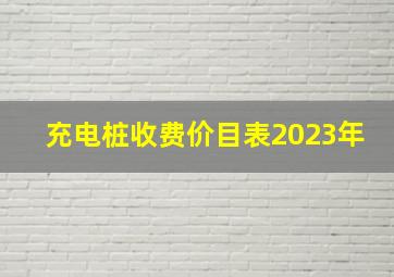 充电桩收费价目表2023年