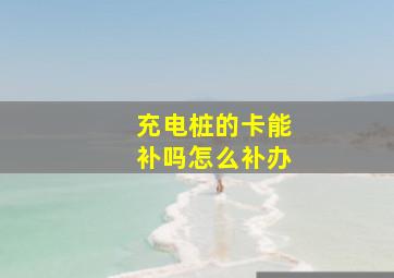 充电桩的卡能补吗怎么补办