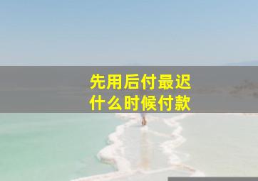 先用后付最迟什么时候付款