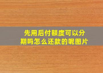 先用后付额度可以分期吗怎么还款的呢图片