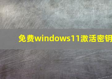 免费windows11激活密钥