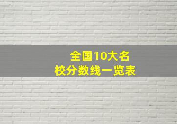 全国10大名校分数线一览表