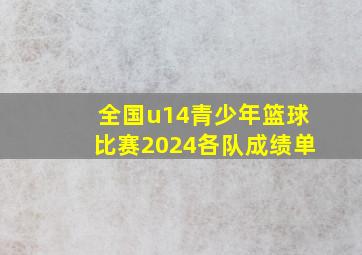 全国u14青少年篮球比赛2024各队成绩单