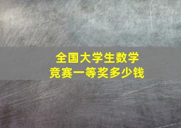 全国大学生数学竞赛一等奖多少钱