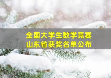 全国大学生数学竞赛山东省获奖名单公布