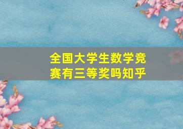 全国大学生数学竞赛有三等奖吗知乎