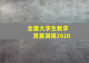 全国大学生数学竞赛湖南2020