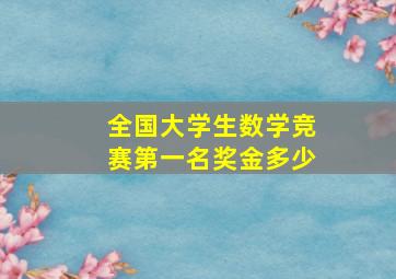 全国大学生数学竞赛第一名奖金多少