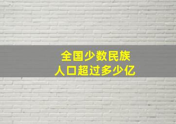 全国少数民族人口超过多少亿