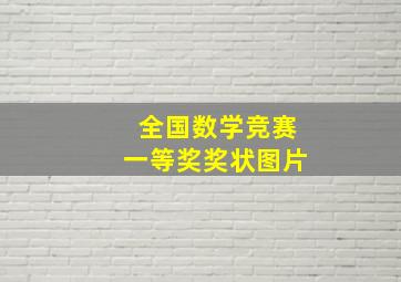 全国数学竞赛一等奖奖状图片