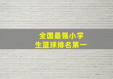 全国最强小学生篮球排名第一