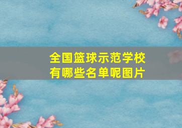 全国篮球示范学校有哪些名单呢图片