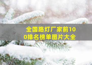 全国路灯厂家前100排名榜单图片大全