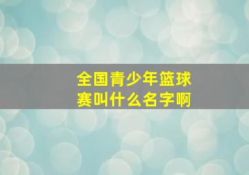 全国青少年篮球赛叫什么名字啊