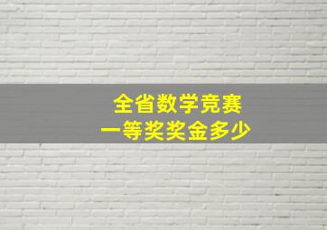 全省数学竞赛一等奖奖金多少