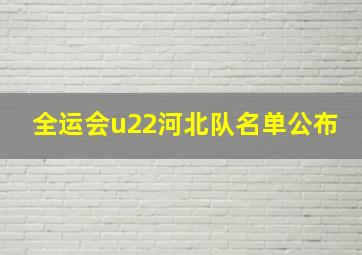 全运会u22河北队名单公布