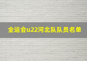 全运会u22河北队队员名单