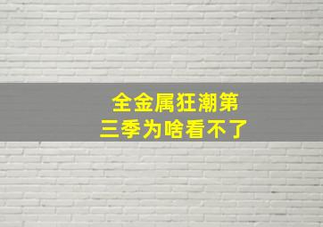 全金属狂潮第三季为啥看不了