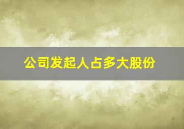 公司发起人占多大股份