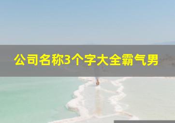 公司名称3个字大全霸气男