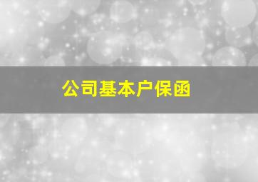 公司基本户保函