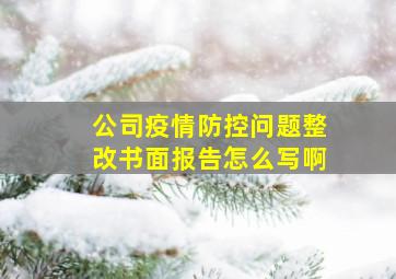 公司疫情防控问题整改书面报告怎么写啊