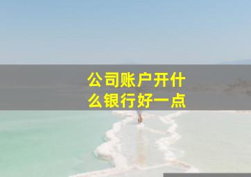 公司账户开什么银行好一点