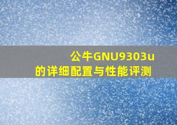 公牛GNU9303u的详细配置与性能评测