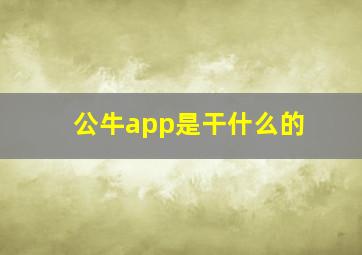 公牛app是干什么的