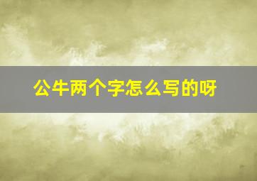 公牛两个字怎么写的呀