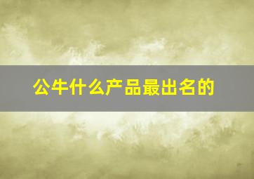 公牛什么产品最出名的