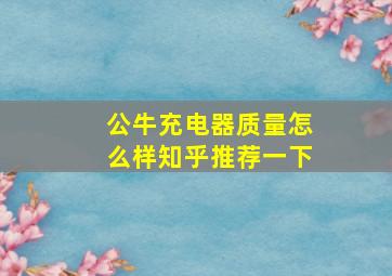 公牛充电器质量怎么样知乎推荐一下