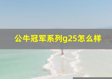 公牛冠军系列g25怎么样