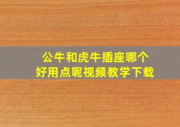 公牛和虎牛插座哪个好用点呢视频教学下载