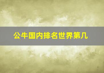 公牛国内排名世界第几