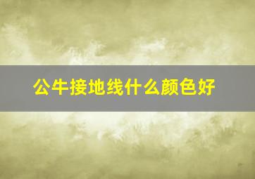 公牛接地线什么颜色好