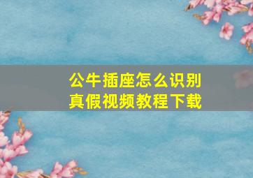 公牛插座怎么识别真假视频教程下载