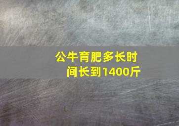 公牛育肥多长时间长到1400斤