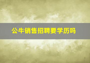 公牛销售招聘要学历吗