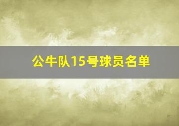 公牛队15号球员名单