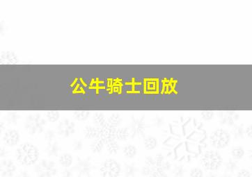 公牛骑士回放