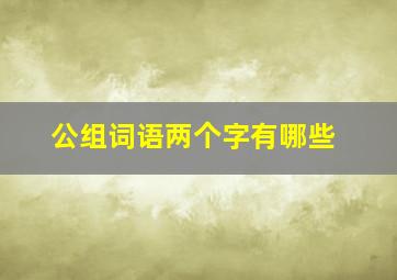 公组词语两个字有哪些