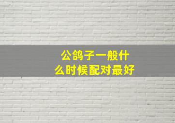 公鸽子一般什么时候配对最好