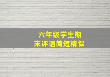 六年级学生期末评语简短精悍