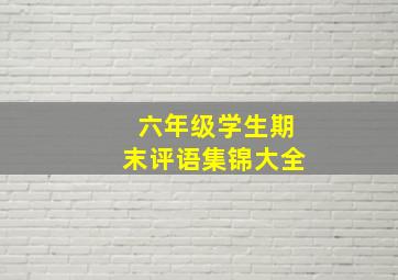 六年级学生期末评语集锦大全