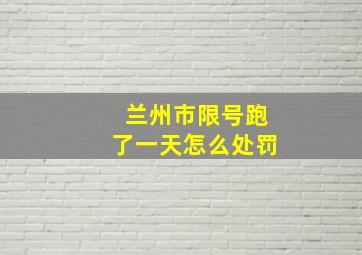 兰州市限号跑了一天怎么处罚