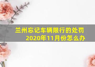 兰州忘记车辆限行的处罚2020年11月份怎么办